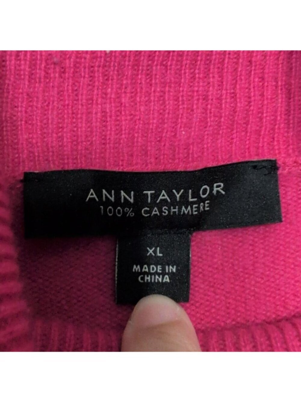 Ann Taylor Cashmere Turtleneck Womens Size XL Pink Knit Lightweight Sweater - Picture 3 of 5